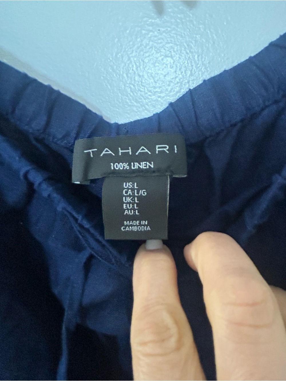 Tahari Navy A-Line Linen Skirt - Picture 6 of 6